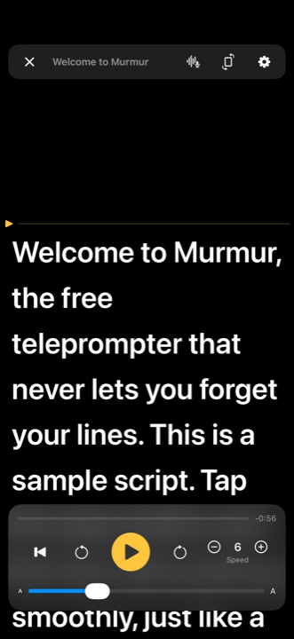 Prompter screen